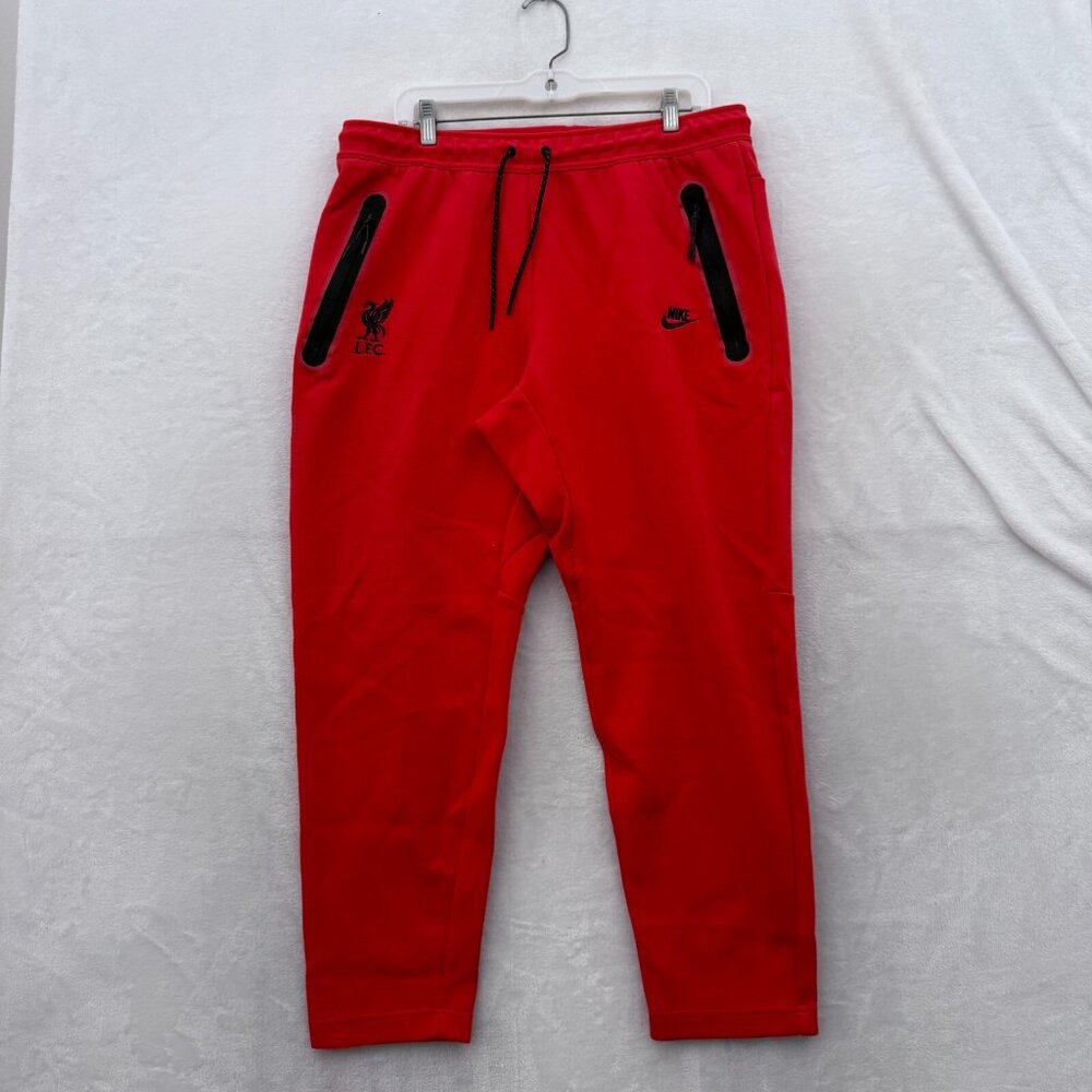 Nike Tech Fleece Sweatpants Men XL (34x28) Red Liverpool FC Jogger Soccer Sports